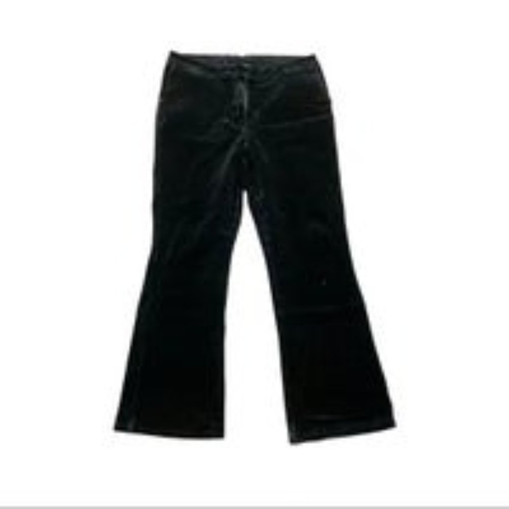 DG2 by Diane Gilman Velvet Micro suede Straight Leg Wide Leg Pants Black Size 3x